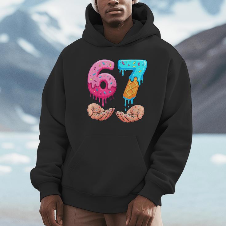 Six Seven 6-7 Baseball Ice Cream Drip 67 Meme Hands Unisex Hoodie Six Seven 6-7 Baseball Ice Cream Drip 67 Meme Hands Unisex Hoodie