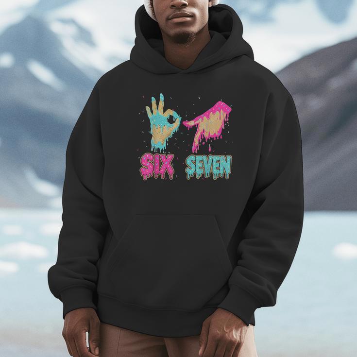 Six Seven 67 Meme Ice Cream Drip Baseball For Boy Kids Unisex Hoodie