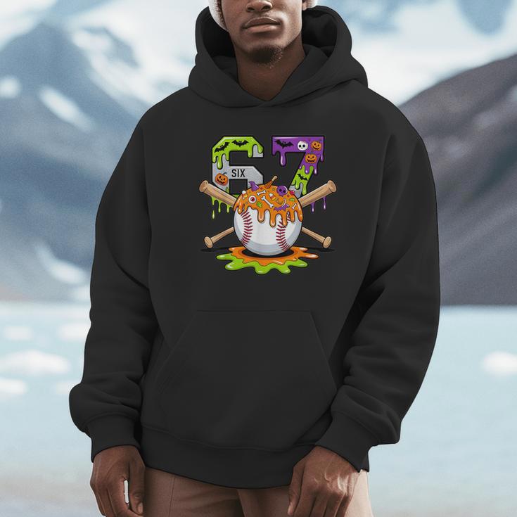 Spooky Halloween Baseball Ice Cream Dripping Six Seven 6 7 Unisex Hoodie Spooky Halloween Baseball Ice Cream Dripping Six Seven 6 7 Unisex Hoodie