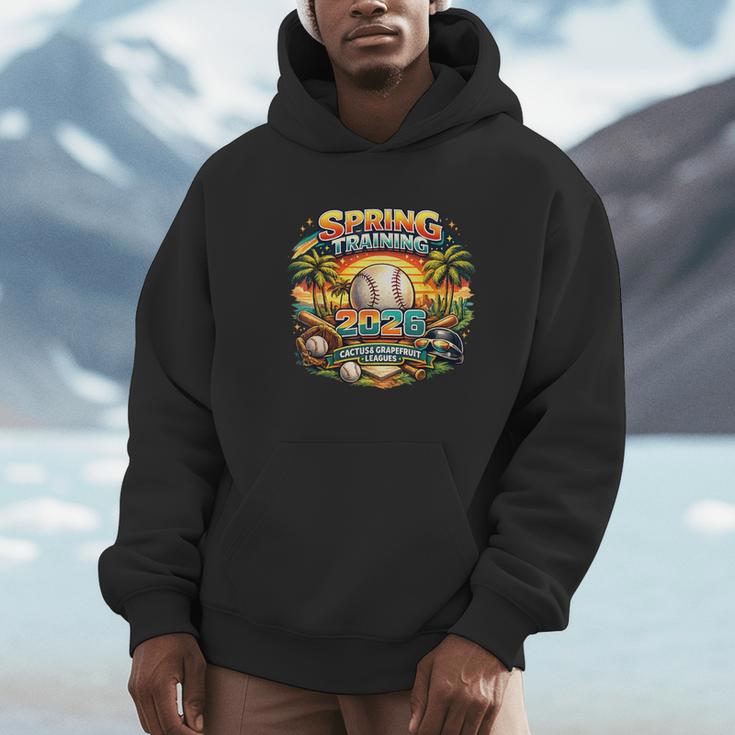 Spring Training 2026 Retro Baseball Palm Cactus Unisex Hoodie