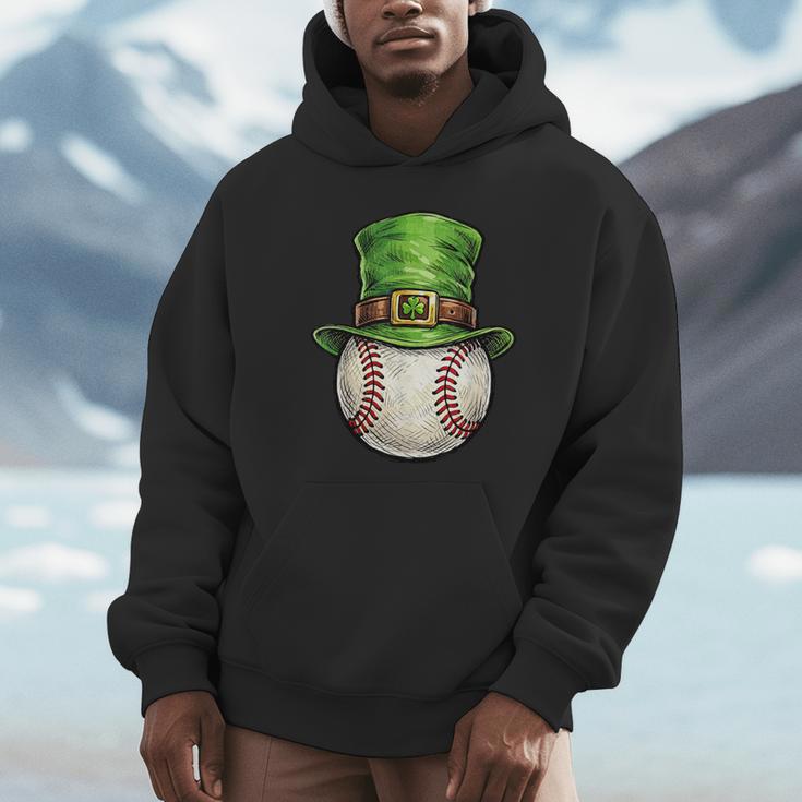 St Patricks Day Baseball Player Leprechaun Hat Men Boys Kids Unisex Hoodie