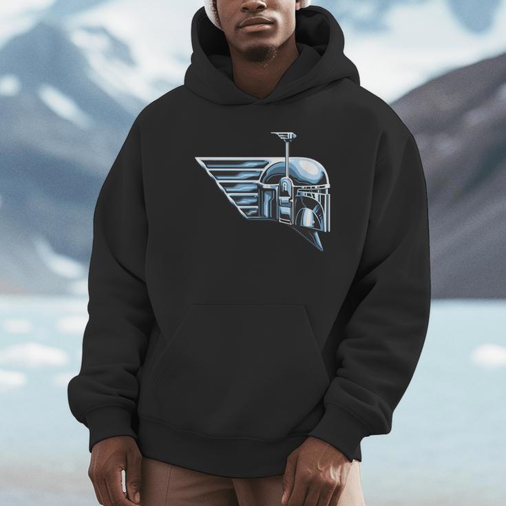 Star Wars The Book Of Boba Fett Chrome Helmet Logo Unisex Hoodie