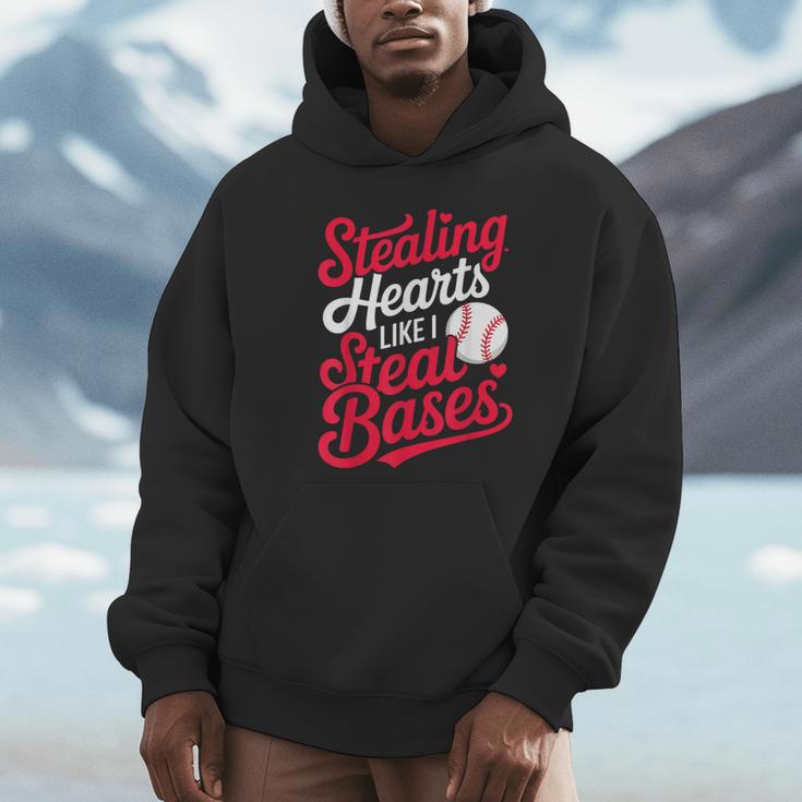Stealing Hearts Like I Steal Bases Cute Baseball Boys Unisex Hoodie Stealing Hearts Like I Steal Bases Cute Baseball Boys Unisex Hoodie