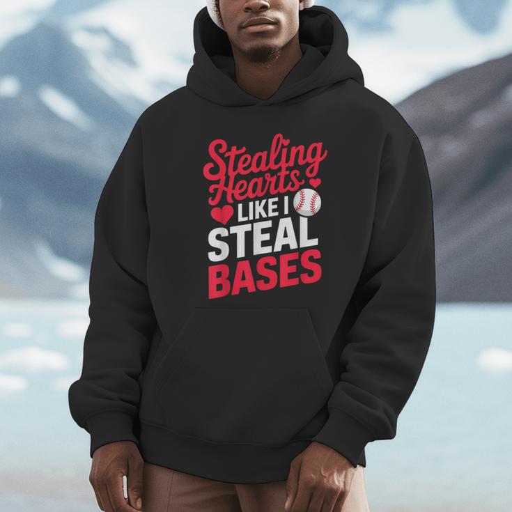 Stealing Hearts Like I Steal Bases Cute Baseball Valentine Unisex Hoodie Stealing Hearts Like I Steal Bases Cute Baseball Valentine Unisex Hoodie