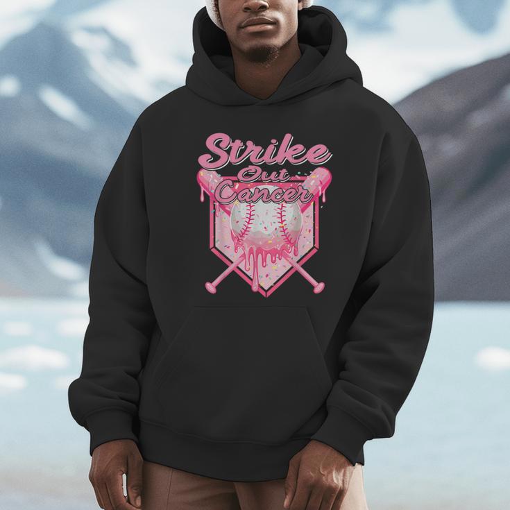 Strike Out Breast Cancer Baseball Drip For Boys Youth Unisex Hoodie Strike Out Breast Cancer Baseball Drip For Boys Youth Unisex Hoodie