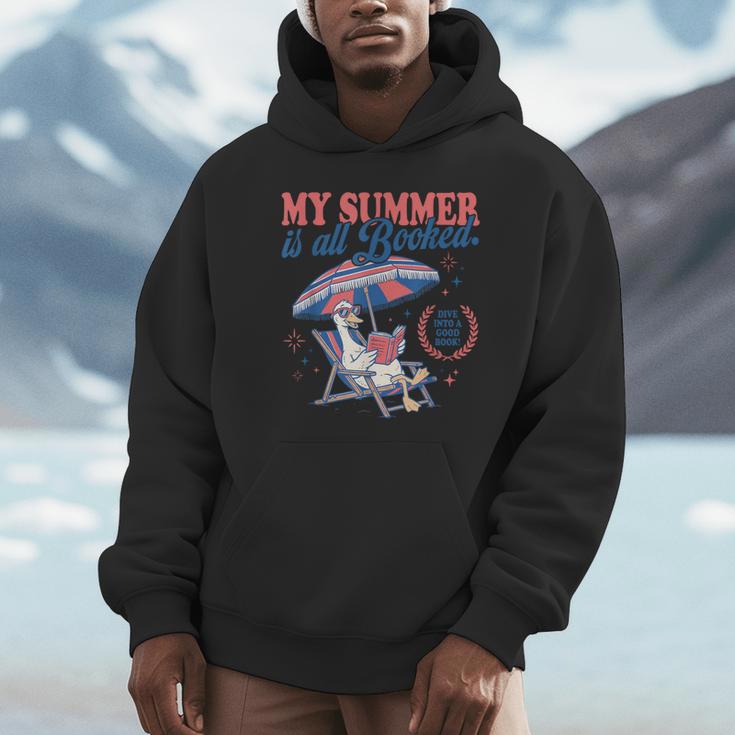 My Summer Is All Booked Silly-Goose Reading Book Bookish Unisex Hoodie