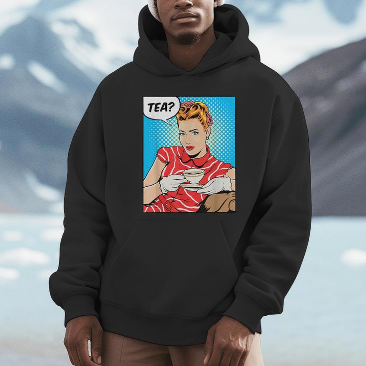 Tea Pop Art Comic Book Cartoon Tea Party Tea Lover Drinking Unisex Hoodie
