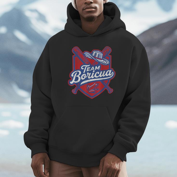 Team Boricua Puerto Rico Baseball Coqui Frog Pava Hat Fan Unisex Hoodie Team Boricua Puerto Rico Baseball Coqui Frog Pava Hat Fan Unisex Hoodie