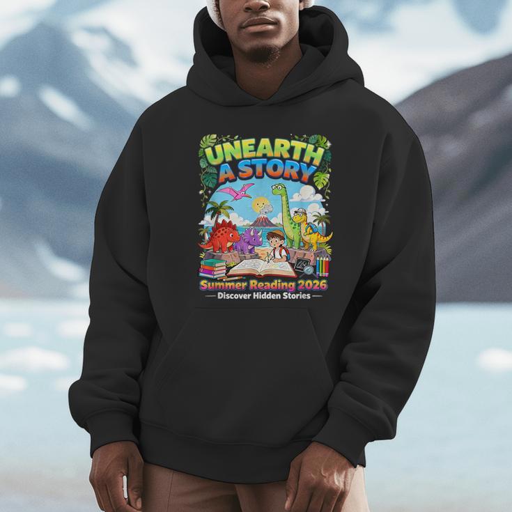 Unearth A Story Dinosaur Books Summer Reading 2026 Unisex Hoodie