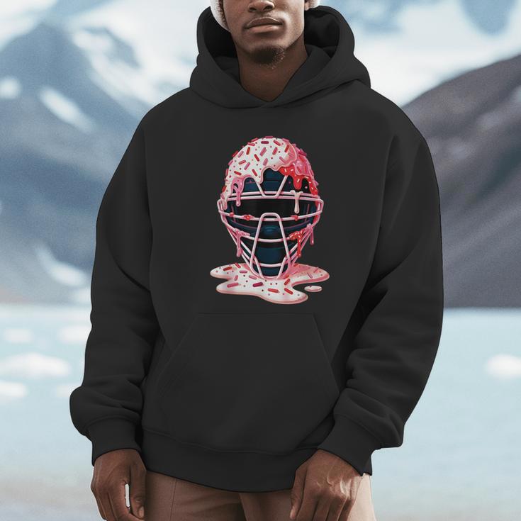 Valentine Baseball Catcher Mask Ice Cream Drip Tee For Boys Unisex Hoodie