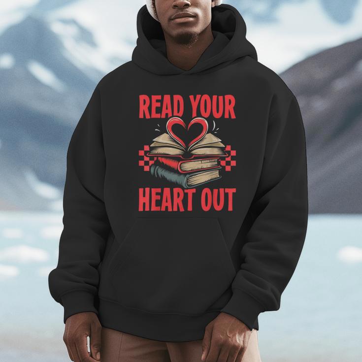 Valentine Book Read Your Heart Out Lover For Teens Kids Unisex Hoodie