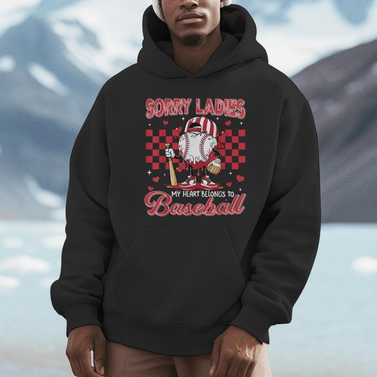 Valentine My Heart Belongs Baseball Lover Boy Men Unisex Hoodie