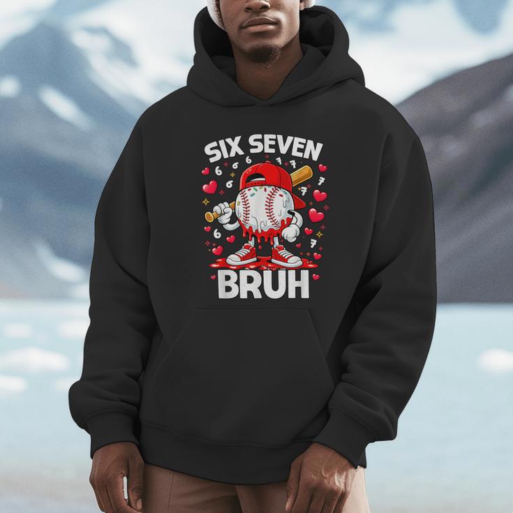 Valentines Day Six Seven Bruh 6 7 Meme Baseball Drip Boys Unisex Hoodie Valentines Day Six Seven Bruh 6 7 Meme Baseball Drip Boys Unisex Hoodie