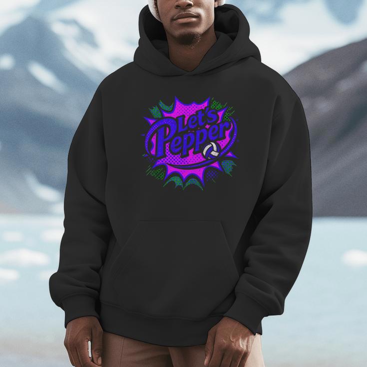 Volleyball Lets Pepper Retro Pop Comic Book Style Player Art Unisex Hoodie Volleyball Lets Pepper Retro Pop Comic Book Style Player Art Unisex Hoodie