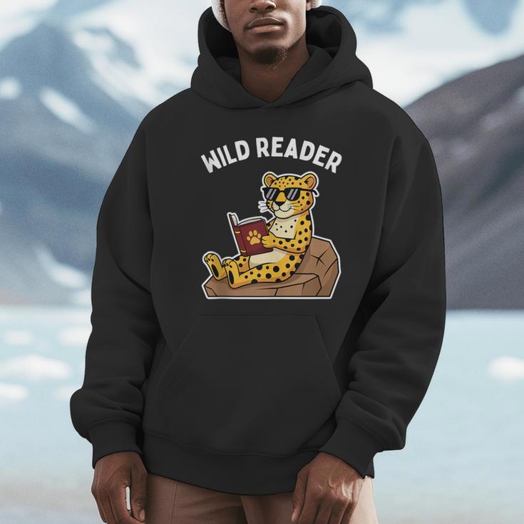 Wild Reader Cool Jaguar With Sunglasses Reading Book Kids Unisex Hoodie