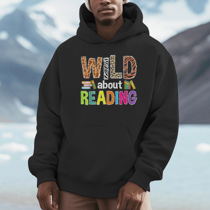 Wild About Reading Library Day Reading Books & Bookworm Unisex Hoodie