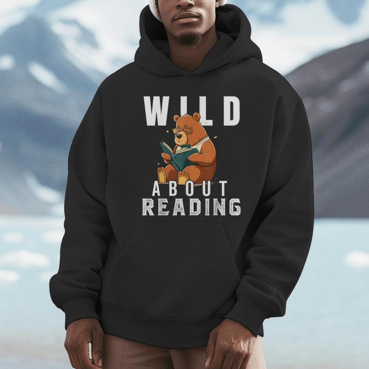 Wild About Reading Love Books Nerd Bookworm Librarian Unisex Hoodie
