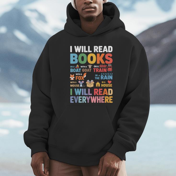 I Will Read Books On A Boat With a Goat On Train Book Lover Unisex Hoodie