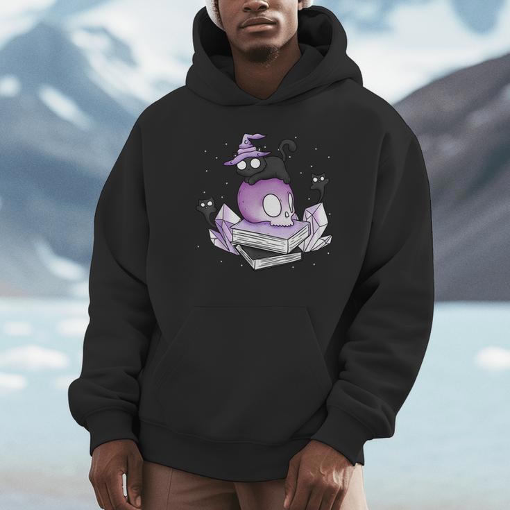 Witch Ghost Cat Skull Magic Books Unisex Hoodie