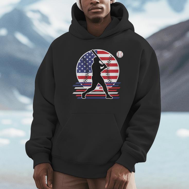 Women's Batter Patriotic American Flag Baseball Silks Unisex Hoodie Women's Batter Patriotic American Flag Baseball Silks Unisex Hoodie