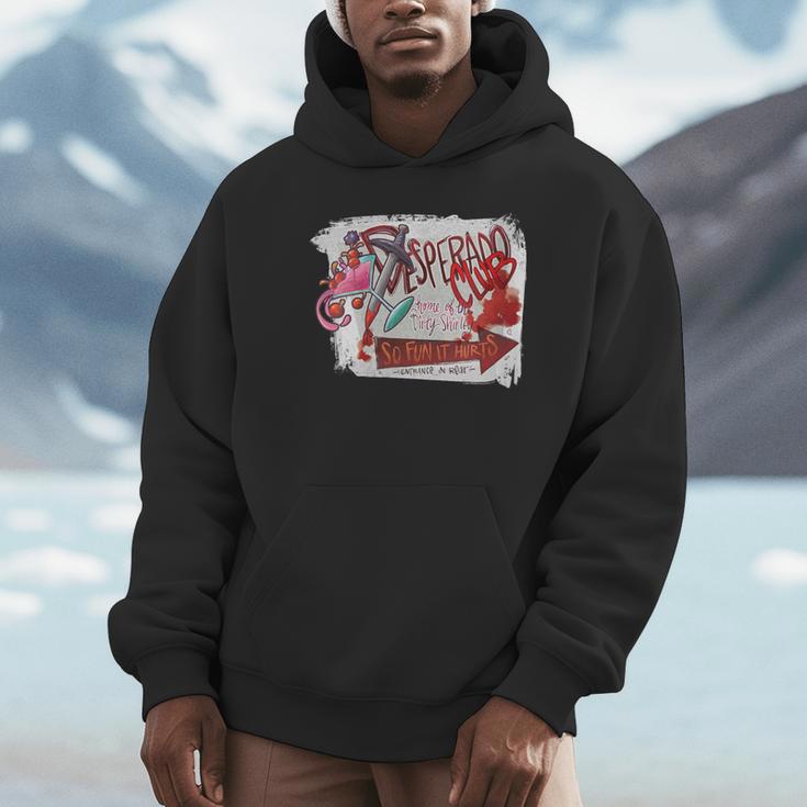 Women's DCC The Desperado Club So Fun It Hurts Graffiti Sign Book Unisex Hoodie Women's DCC The Desperado Club So Fun It Hurts Graffiti Sign Book Unisex Hoodie