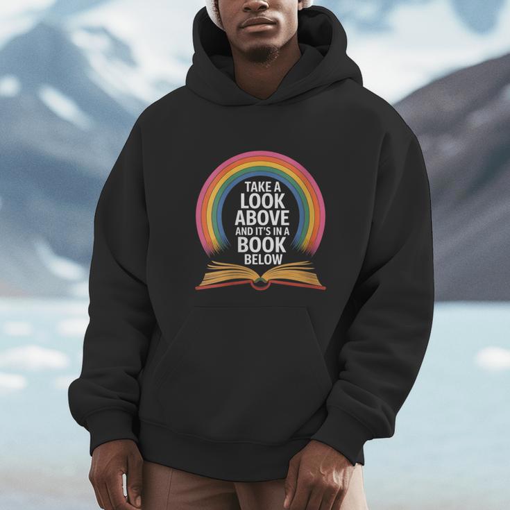 Women's Rainbow Book Saying Take A Look Its In A Book Unisex Hoodie