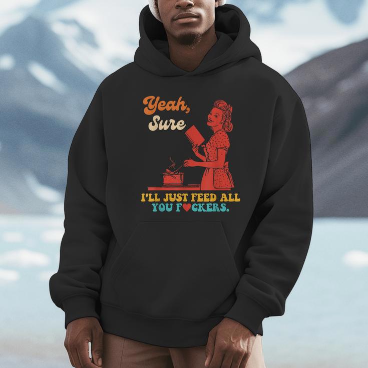 Yeah Sure I'Ll Just Feed All You Fckers Book Lover Quote Unisex Hoodie