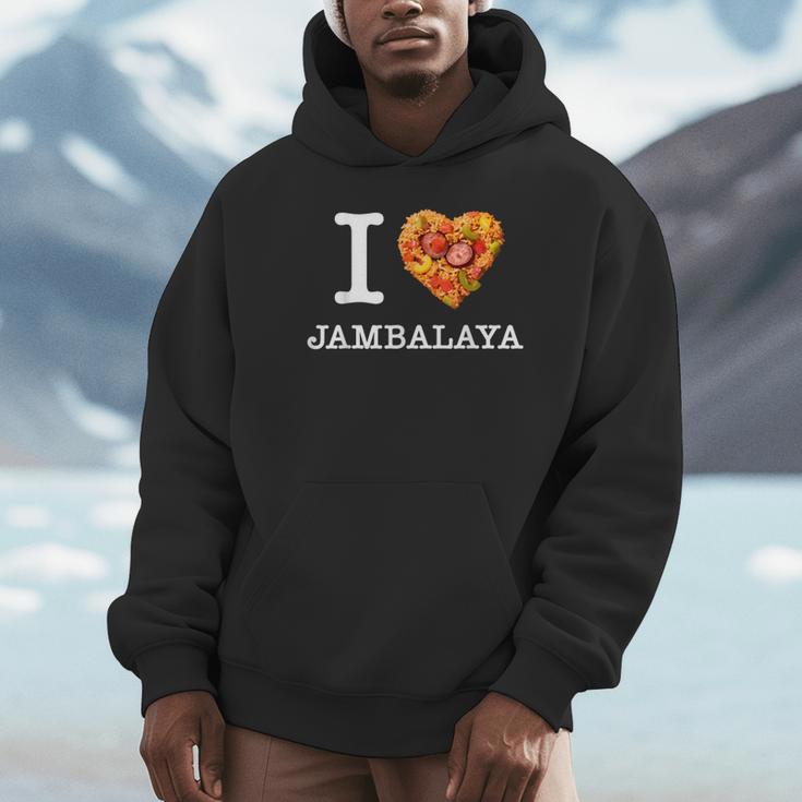 “I Love Jambalaya” のジャンバラヤ好き向けデザイン パーカー