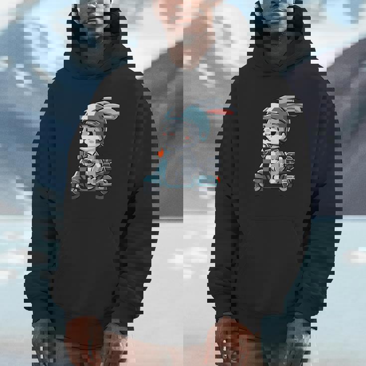 ウサギ スクーター ペット 面白い オートバイ パーカー