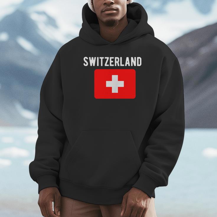 スイス国旗 スイス国地図フラッグ パーカー