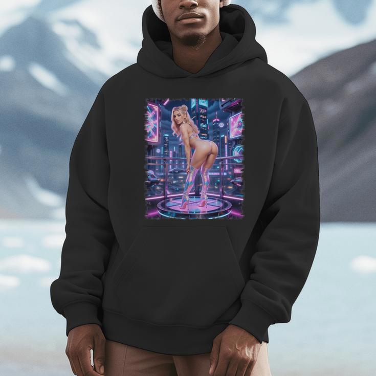 セクシーガールグラフィックtシャツ サイバーパンク ピンナップガールダンサー パーカー