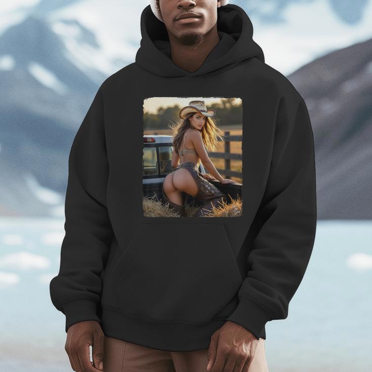 セクシーガールグラフィックtシャツ カウガールピンナップガール 4 パーカー
