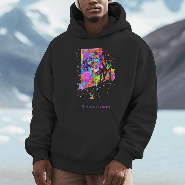 ロードアイランド州の地図 長袖tシャツ パーカー
