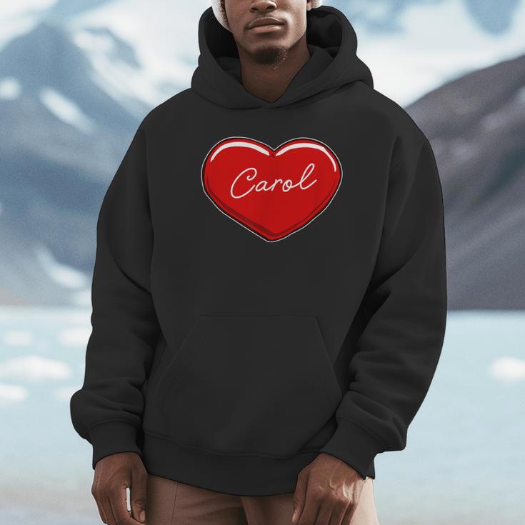 手描きのハートキャロル ファーストネーム ハート I Love Carol パーカー
