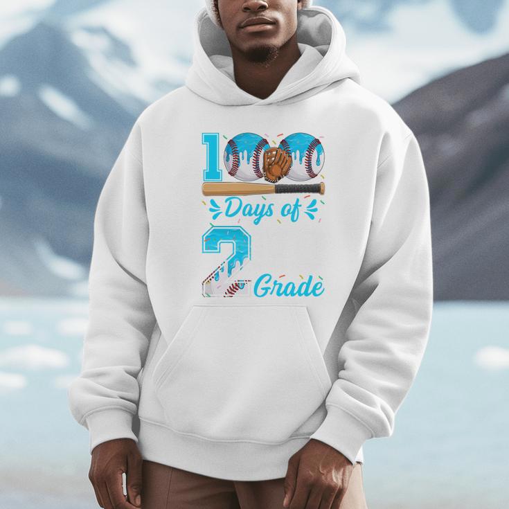 100 Days Of 2nd Grade Baseball 100th Day Of School Boys Kids Unisex Hoodie