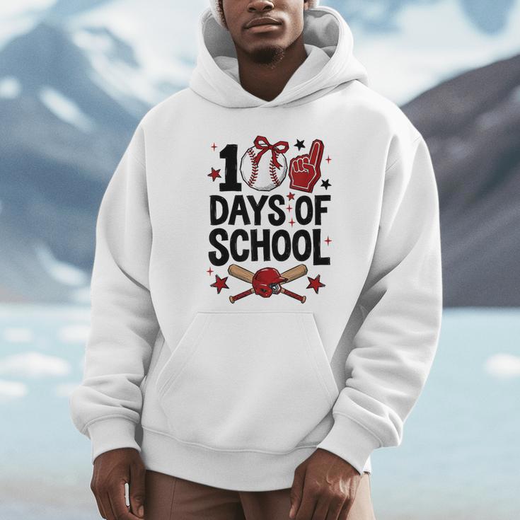 100 Days Of School Coquette Bow Baseball 100th Day Girl Kid Unisex Hoodie 100 Days Of School Coquette Bow Baseball 100th Day Girl Kid Unisex Hoodie