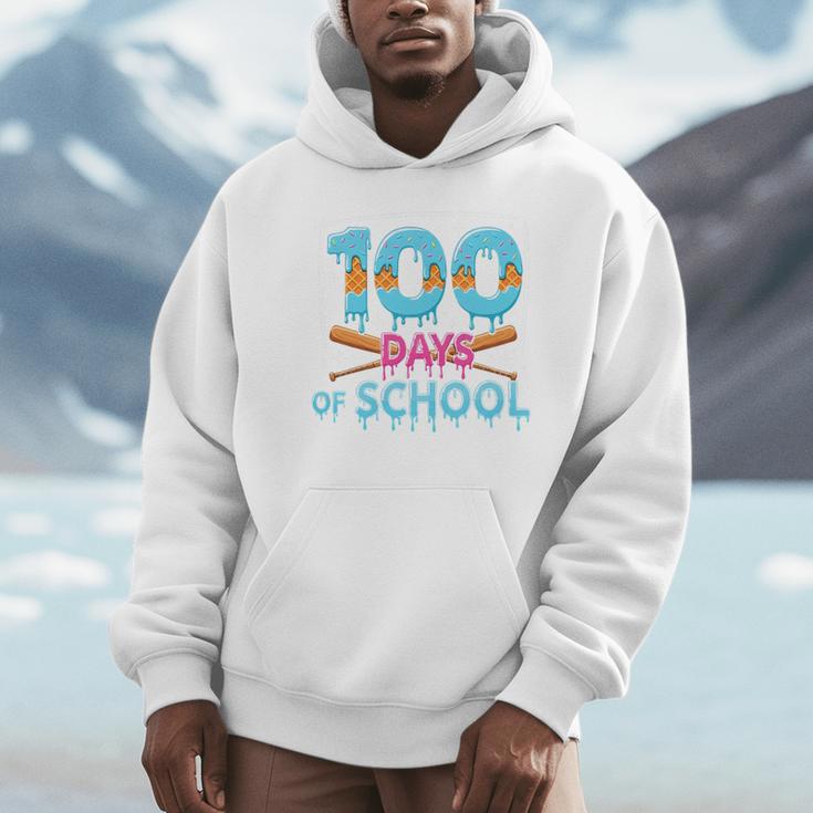 100 Days Of School Drip Ice Cream Baseball For Teacher Kids Premium Tri-Blend Unisex Hoodie 100 Days Of School Drip Ice Cream Baseball For Teacher Kids Premium Tri-Blend Unisex Hoodie