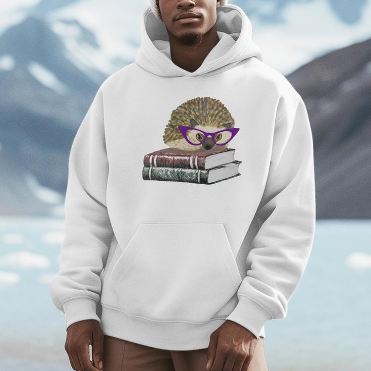 Adorable Hedgehog Book Nerd Tee Shirt Unisex Hoodie