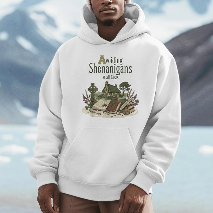Avoiding Shenanigans Irish St Patricks Day Book Reader Unisex Hoodie Avoiding Shenanigans Irish St Patricks Day Book Reader Unisex Hoodie