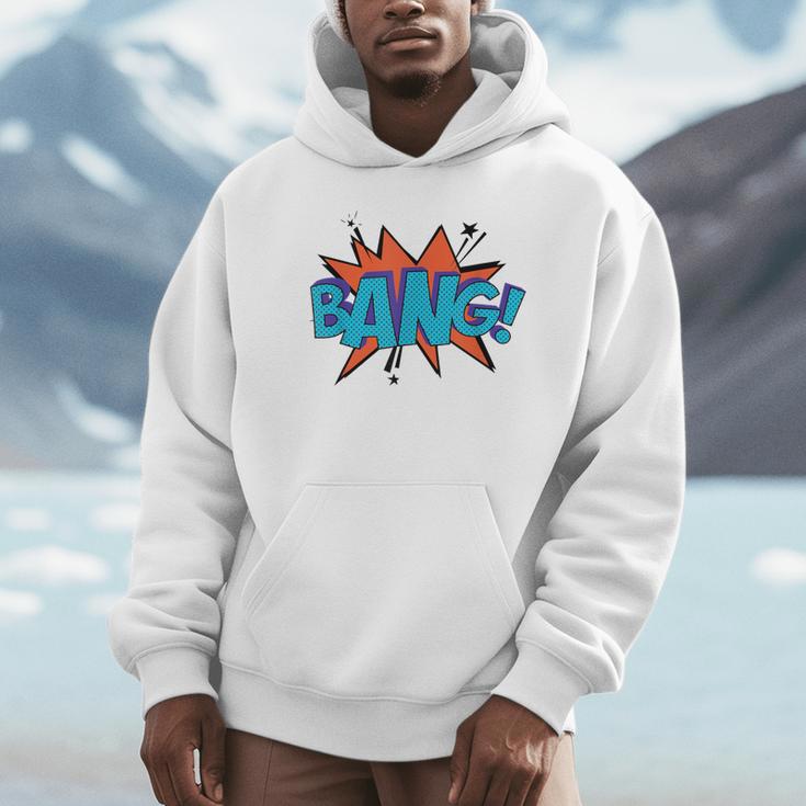 Bang Comic Book Sound Effect Bubble Graphic Tee Shirt Unisex Hoodie Bang Comic Book Sound Effect Bubble Graphic Tee Shirt Unisex Hoodie