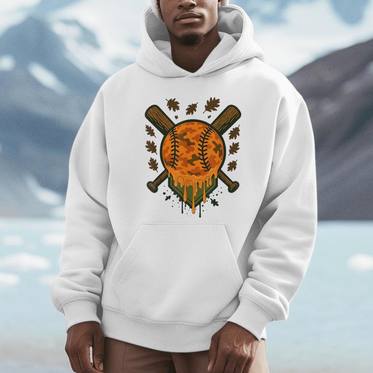 Baseball Drip Ice Cream Dripping Blaze Hunter Orange Camo Unisex Hoodie Baseball Drip Ice Cream Dripping Blaze Hunter Orange Camo Unisex Hoodie