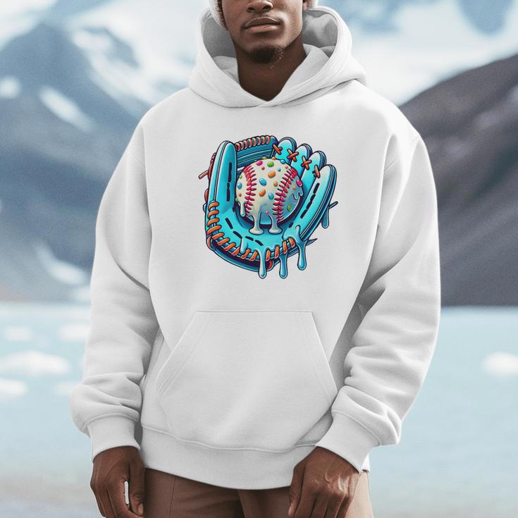 Baseball Drip Ice Cream Sprinkles Baseball Player Premium Tri-Blend Unisex Hoodie