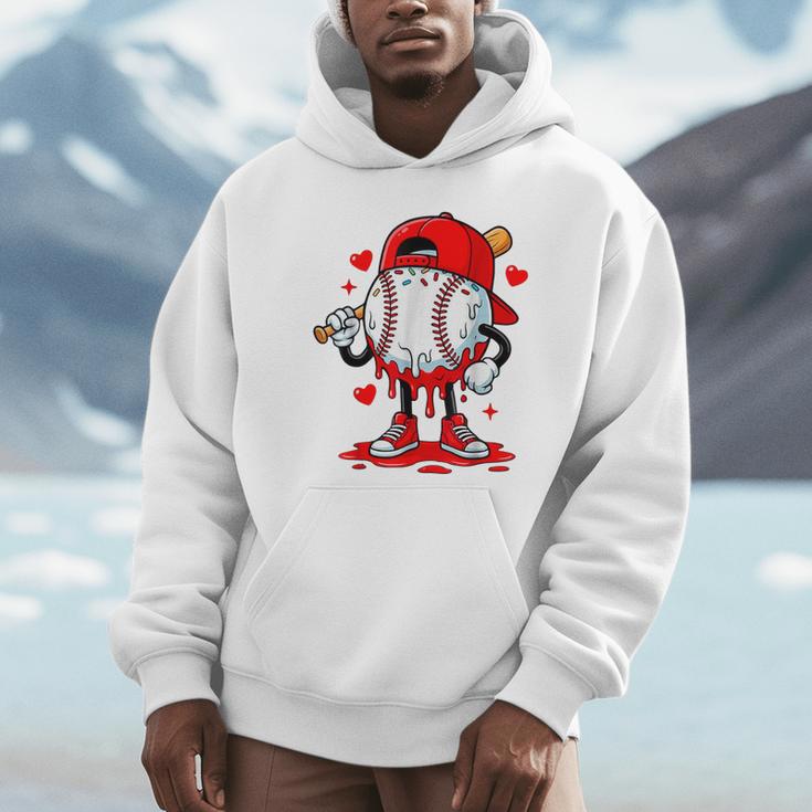 Baseball Drip Valentines Unisex Hoodie