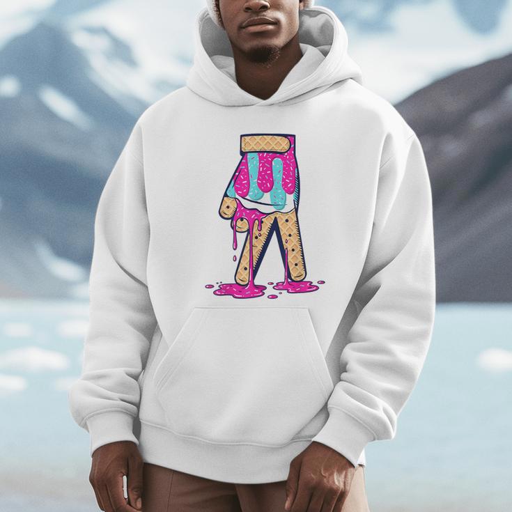 Baseball Ice Cream Drip Boys Glove Sprinkles Baseball Lover Unisex Hoodie