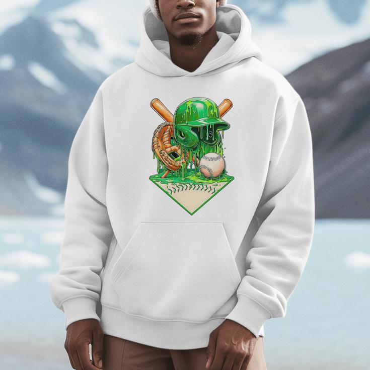 Baseball Life Style Ice Cream Drip Green Premium Tri-Blend Unisex Hoodie Baseball Life Style Ice Cream Drip Green Premium Tri-Blend Unisex Hoodie