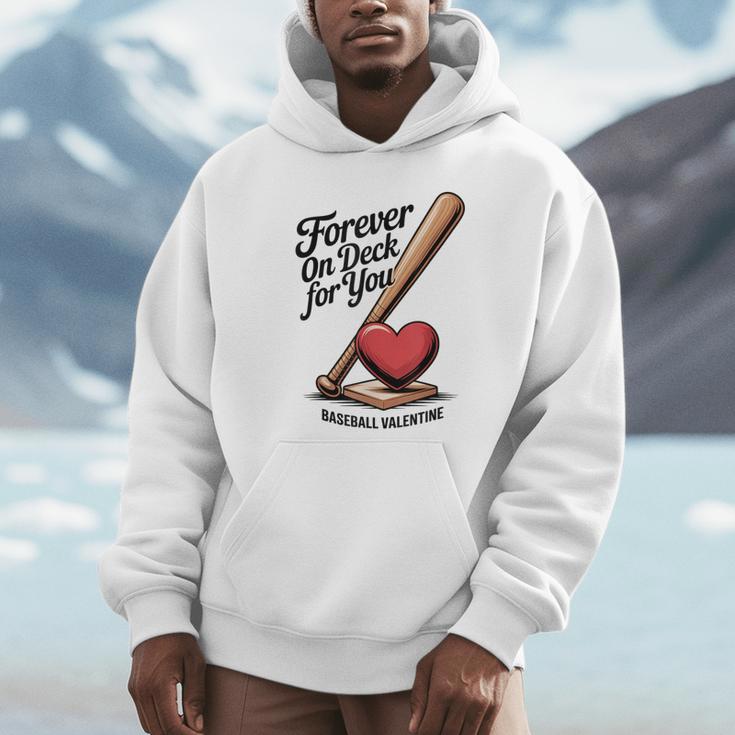 Baseball Valentine Forever On Deck For You Tee Unisex Hoodie