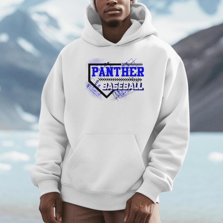 Blue Panther Baseball Home Plate Game Day Mascot Panther Unisex Hoodie