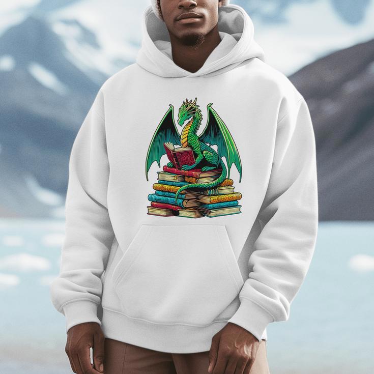 Book Dragon Reading Books Unisex Hoodie Book Dragon Reading Books Unisex Hoodie