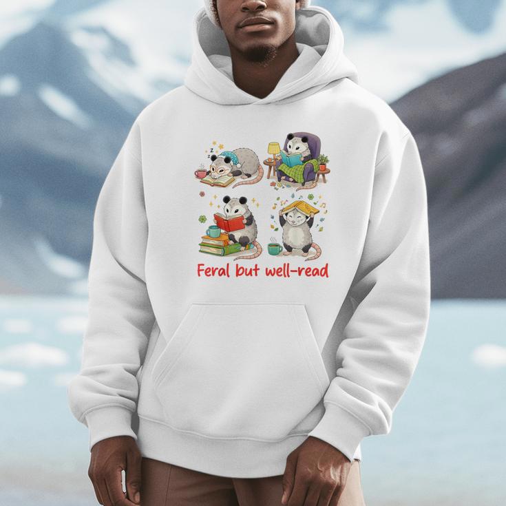 Book Lover Opossum Reading Squad Bookish Feral But Well-Read Unisex Hoodie Book Lover Opossum Reading Squad Bookish Feral But Well-Read Unisex Hoodie