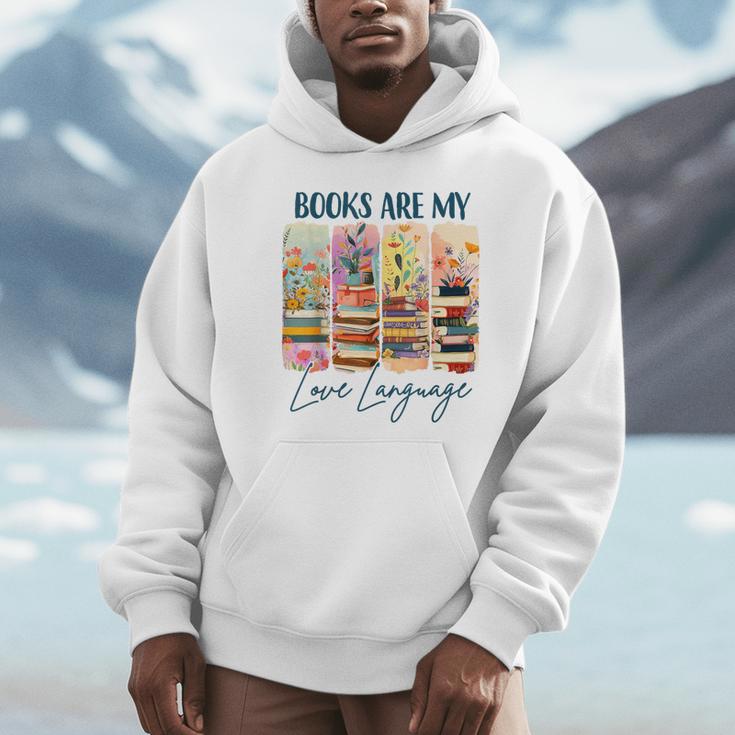 Book Lover Reading Brushstroke Books Are My Love Language Unisex Hoodie